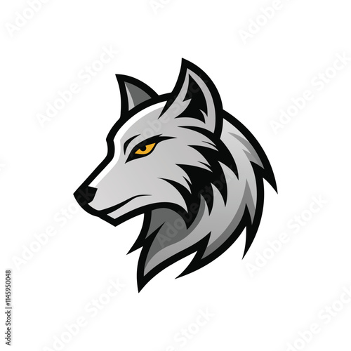 Modern Stylized Wolf Head Profile Vector Logo Design photo