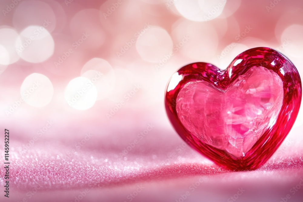 Obraz premium A pink heart-shaped object sits on top of a pink cloth