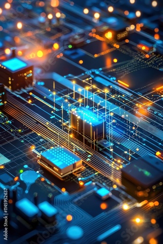 Illustration of supply chain logistics hubs connected by digital systems