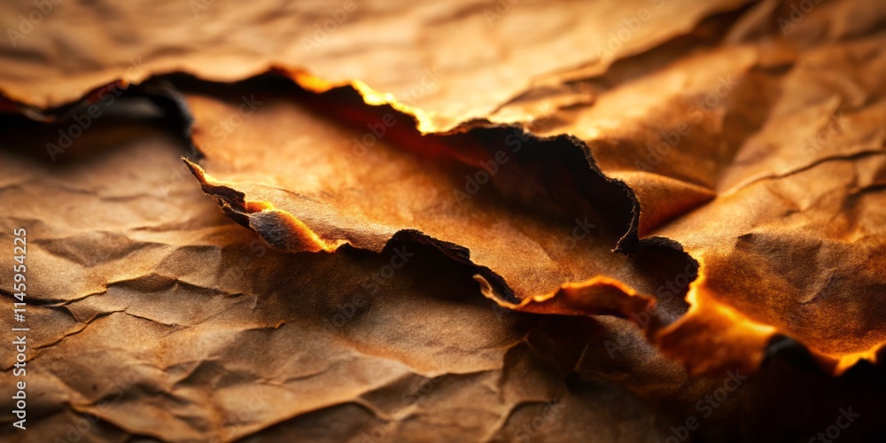 Burnt Edge Brown Paper Texture - Eye Level Close-up Stock Photo Burnt Edge Brown Paper Texture - Eye Level Close-up Stock Photo