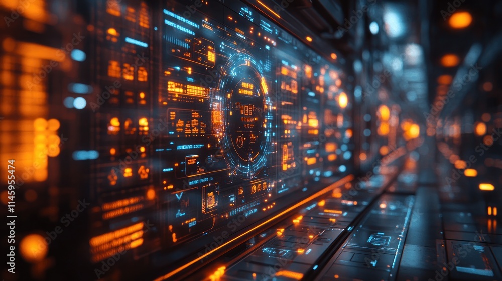 Futuristic Spaceship Interface: A Glimpse into the Cockpit