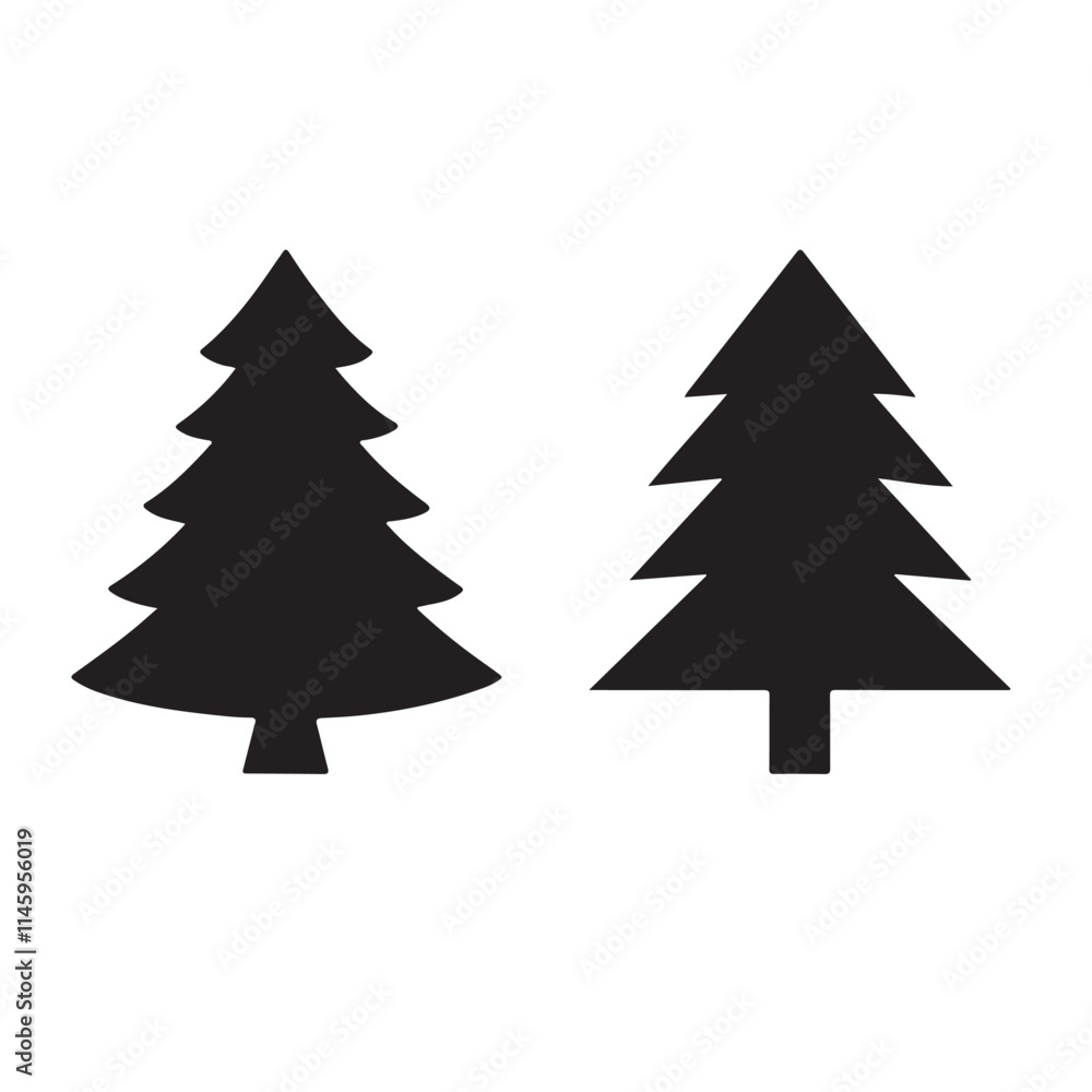 Christmas tree silhouette vector image Christmas tree silhouette vector image