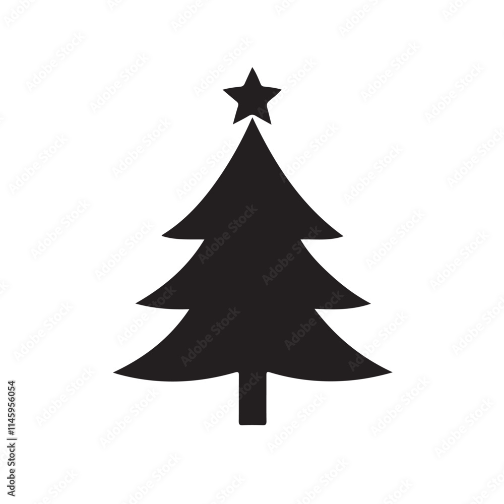 Christmas tree silhouette vector image Christmas tree silhouette vector image