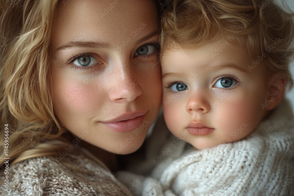 A mother cradles her baby in her arms