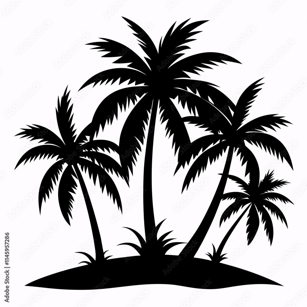 Fototapeta premium silhouette of palm trees