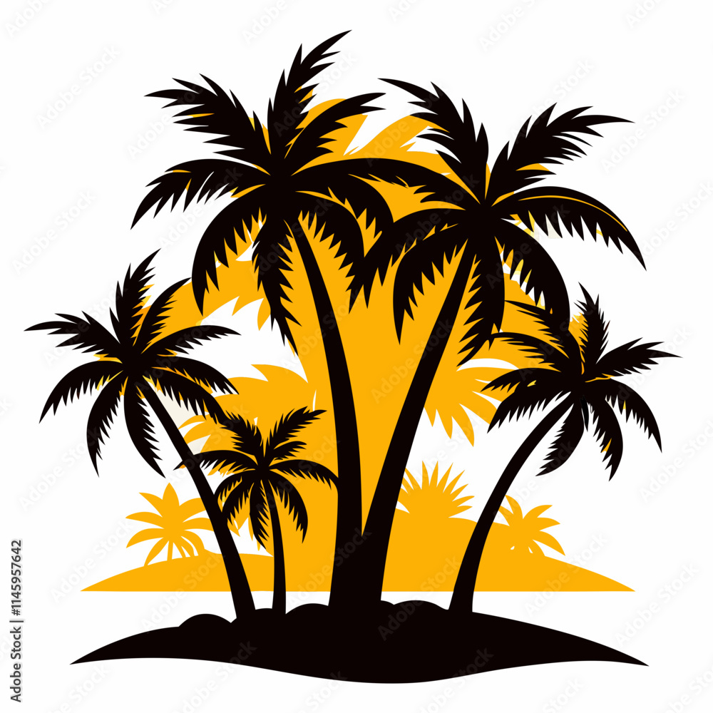 palm trees silhouettes palm trees silhouettes
