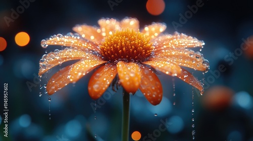 Close-up of a flower with water droplets, suitable for use in beauty or nature themes photo