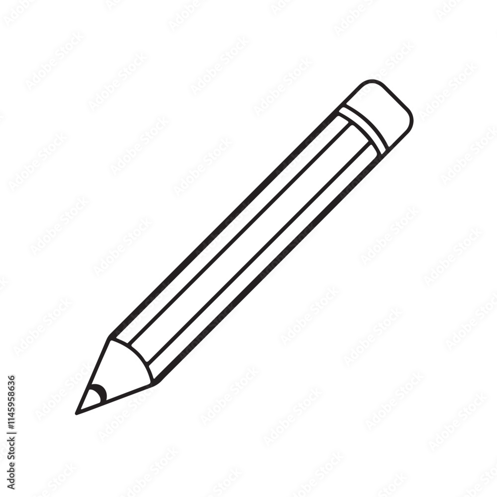 pencil line art silhouette vector image pencil line art silhouette vector image
