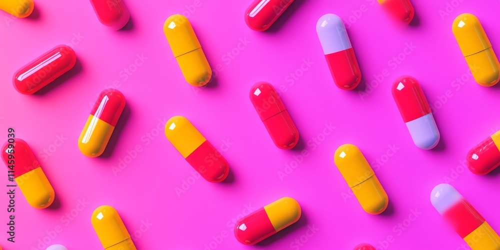 Capsule pills pattern on a vibrant backdrop creates a striking visual. This capsule pills design is perfect for special offers, advertising, or as a web background in medical or healthcare contexts. Capsule pills pattern on a vibrant backdrop creates a striking visual. This capsule pills design is perfect for special offers, advertising, or as a web background in medical or healthcare contexts.