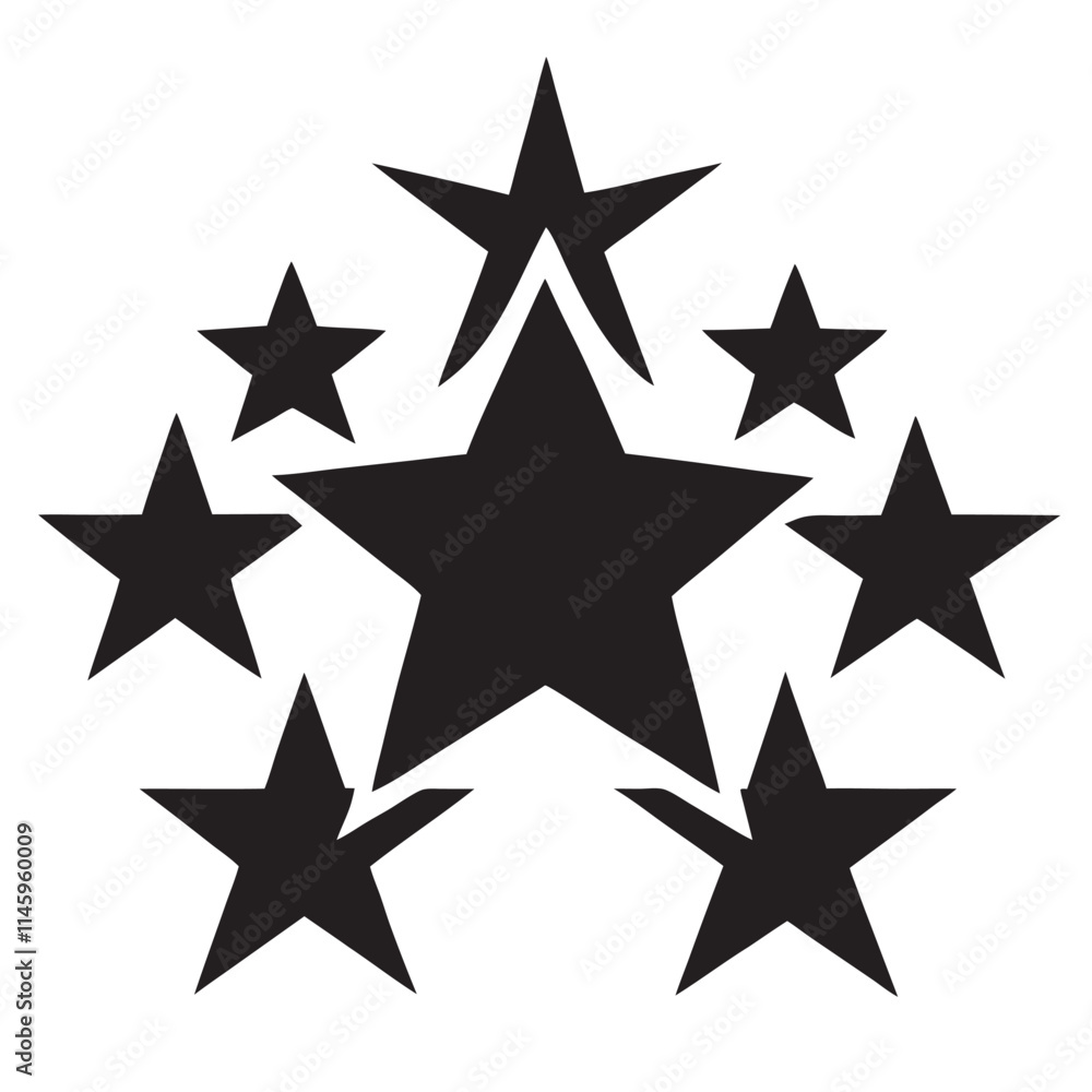 silhouette Star symbol set Black graphic elements collection vector icons silhouette Star symbol set Black graphic elements collection vector icons
