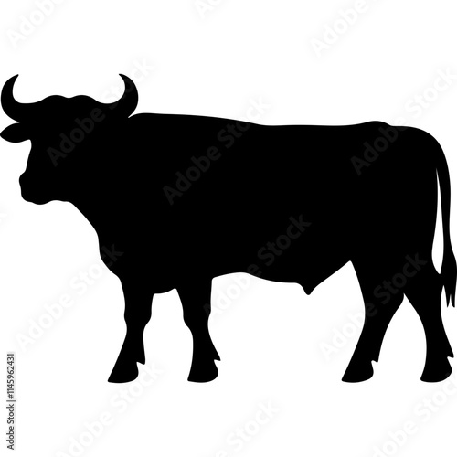 buffalo black silhouette vector logo