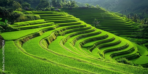 Lush Paddy field showcasing vibrant greenery and the beauty of nature. Experience the captivating Paddy field scenery that highlights the rich, fertile landscape of the Paddy field region.