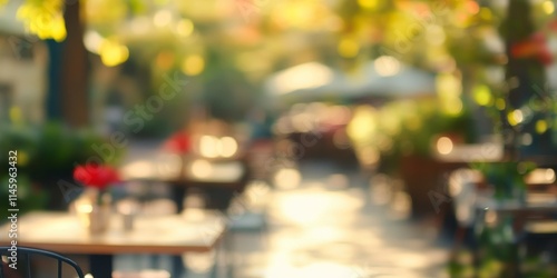 Wallpaper Mural Abstract blur of an outdoor restaurant creates a captivating background, enhancing the ambiance and offering a unique visual appeal with its soft, indistinct features. Perfect for showcasing outdoor Torontodigital.ca