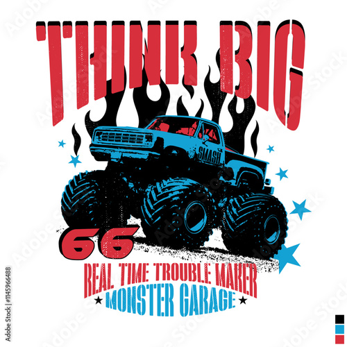 Cool monster truck racing design