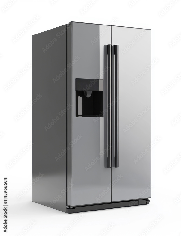 Modern stainless steel refrigerator with sleek design suitable for contemporary kitchens Modern stainless steel refrigerator with sleek design suitable for contemporary kitchens