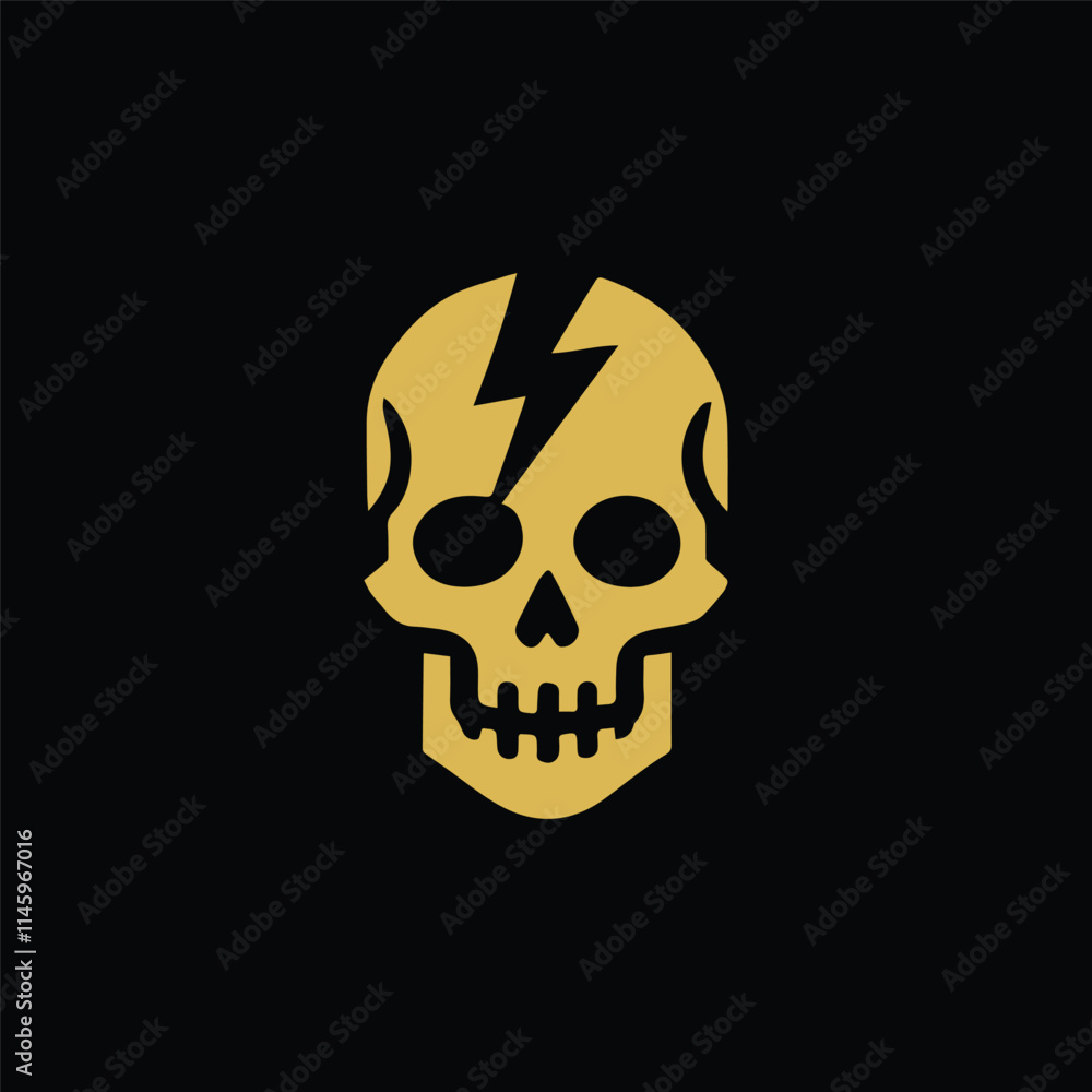 Lightning power skull logo Lightning power skull logo