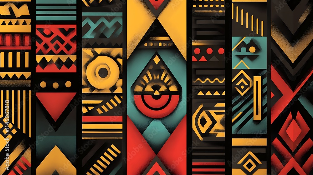Abstract geometric pattern with tribal motifs. Abstract geometric pattern with tribal motifs.