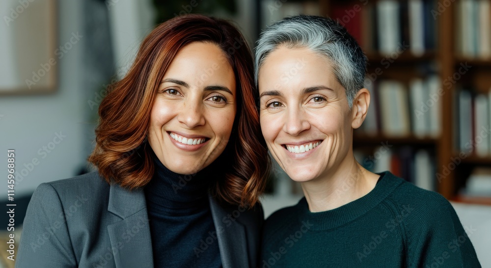 Diverse female friendship and smiling connection between hispanic and caucasian adults Diverse female friendship and smiling connection between hispanic and caucasian adults