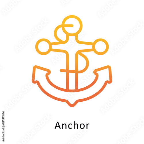 Anchor  Vector Gradient icon. Eps 10 File 