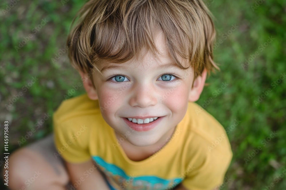 A young boy sitting on the ground holding a frisbee, ready to play A young boy sitting on the ground holding a frisbee, ready to play