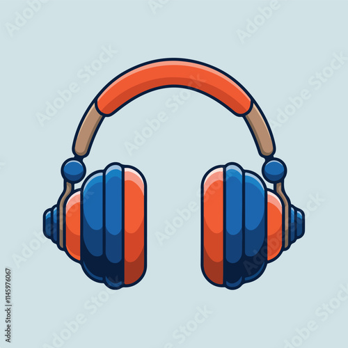 Stylish Music Headphones Vector Art
