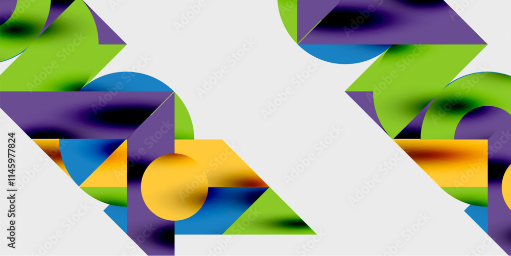 Detailed composition of circles, semicircles, and triangles with glossy effects and smooth gradients. A sleek and modern vector design for creative and tech-inspired projects Detailed composition of circles, semicircles, and triangles with glossy effects and smooth gradients. A sleek and modern vector design for creative and tech-inspired projects
