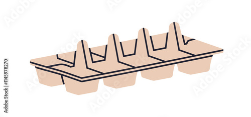 Egg tray, empty packaging. Eco-friendly cardboard container, open carton box,...