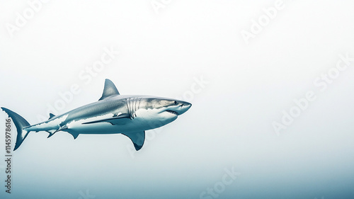 Wallpaper Mural great white shark swimming gracefully in clear blue water Torontodigital.ca