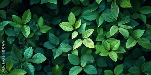 Lush green leaves thrive in the heart of the forest, showcasing the vibrant beauty of nature. These fresh green leaves create a serene atmosphere, inviting exploration and appreciation.