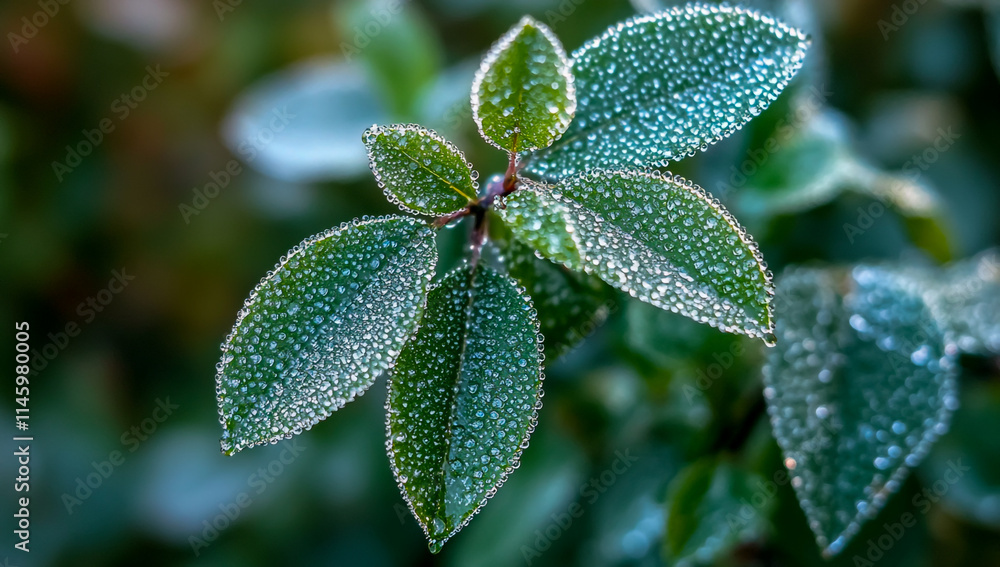 Water drops on green leaves, macro photography, bokeh background, Water drops on green leaves, macro photography, bokeh background,