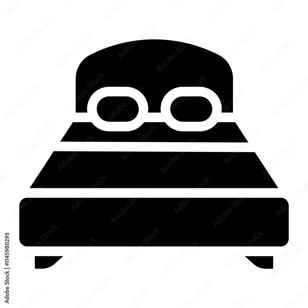 Double bed Solid Icon Double bed Solid Icon