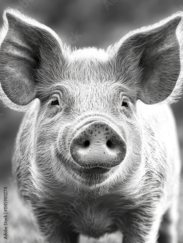 Wallpaper Mural Black Pig Portrait Torontodigital.ca