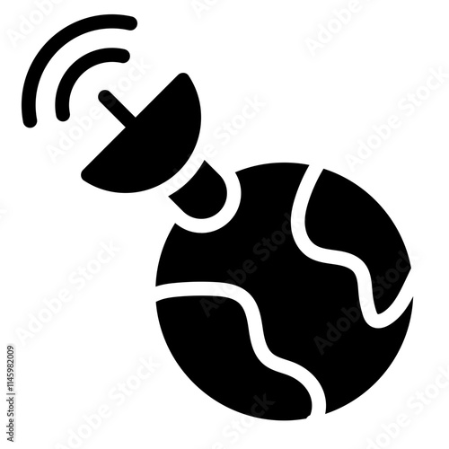 Earth satellite Solid Icon