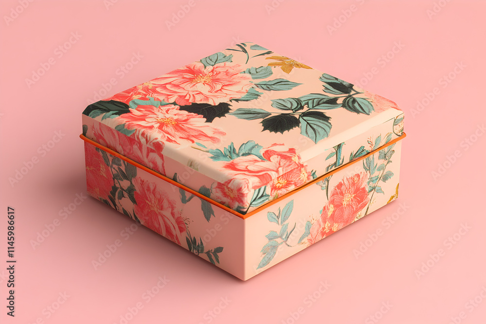 Unboxing aofthanit gift box pink background decorative items studio setting close-up gift-giving concept Unboxing aofthanit gift box pink background decorative items studio setting close-up gift-giving concept