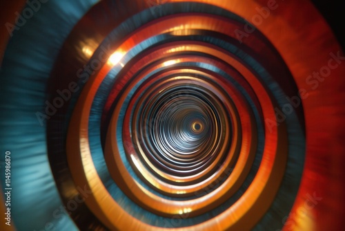 Hypnotic orange and blue spiral creating a tunnel effect