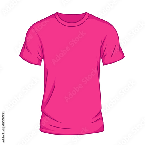 Plain Pink T shirt flat vector illustration clipart
