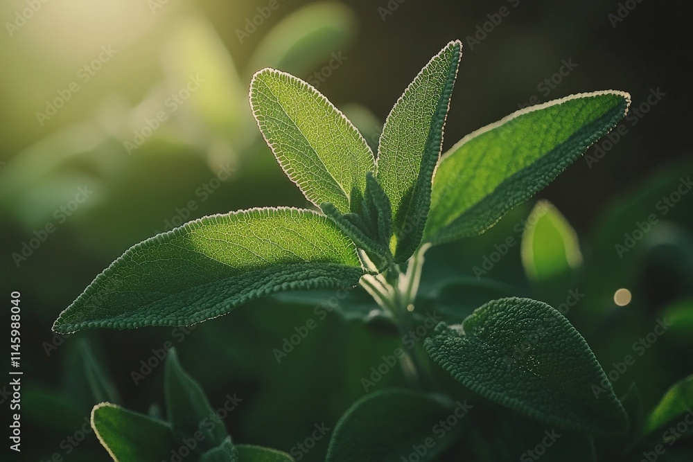 Close-up image of fresh green leaves basking in the soft, warm glow of sunlight, illustrating the beauty and vitality of nature captured in golden hour light. Close-up image of fresh green leaves basking in the soft, warm glow of sunlight, illustrating the beauty and vitality of nature captured in golden hour light.