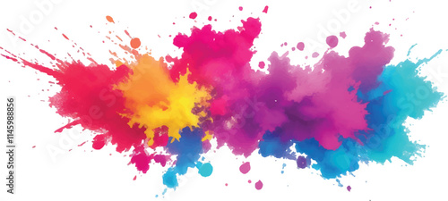 Multicolor powder explosion on White background. Colored cloud. Colorful dust explode. Paint Holi. colorful rainbow Holi paint color powder explosion with bright colors isolated white background	