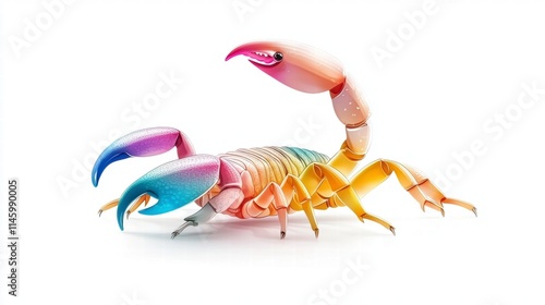 Colorful scorpion illustration digital art modern design studio environment close-up view vibrant aesthetics photo