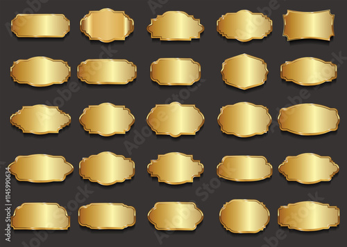 Blank frame and label collection stock illustration