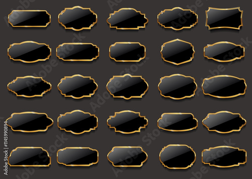 Blank frame and label collection stock illustration