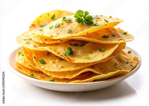 Crispy Papadum Close-Up: Indian Snack Food Photography