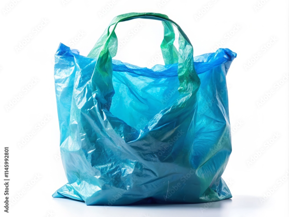 Empty Plastic Shopping Bag Overhead View - White Background Stock Photo Empty Plastic Shopping Bag Overhead View - White Background Stock Photo