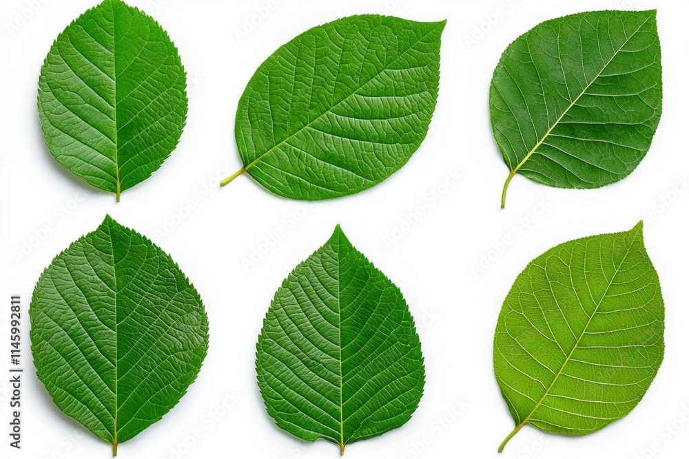 A photostock of floating tropical green leaves with detailed veins, arranged artistically, isolated on a clean white background, fresh and elegant, High Quality A photostock of floating tropical green leaves with detailed veins, arranged artistically, isolated on a clean white background, fresh and elegant, High Quality
