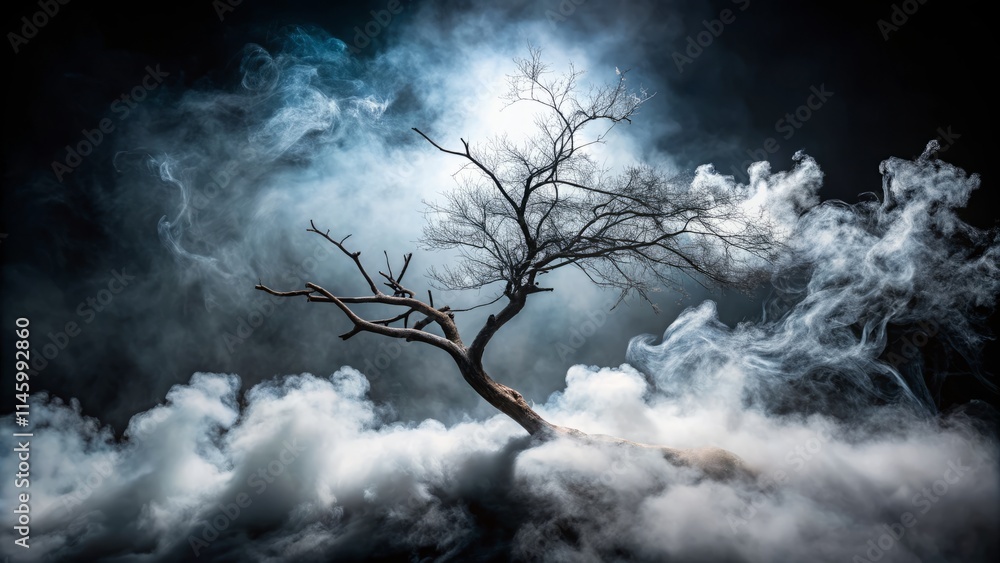 Ethereal Fog Silhouettes: White Smoke Mist on Black Background Photography Ethereal Fog Silhouettes: White Smoke Mist on Black Background Photography