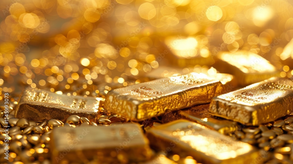 Golden bars and sparkling light reflections Golden bars and sparkling light reflections
