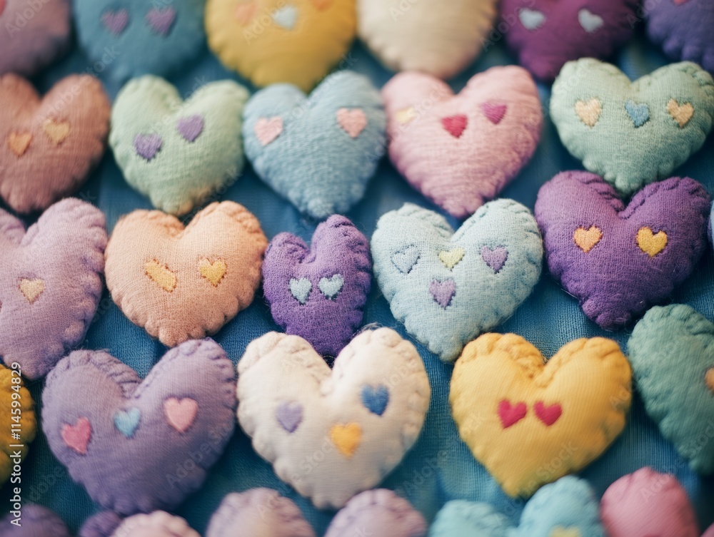 A delightful array of tiny hearts scattered across a serene blue backdrop, capturing the essence of love and affection in a charming display. A delightful array of tiny hearts scattered across a serene blue backdrop, capturing the essence of love and affection in a charming display.
