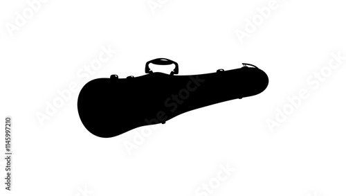 Violin Case, black isolated silhouette