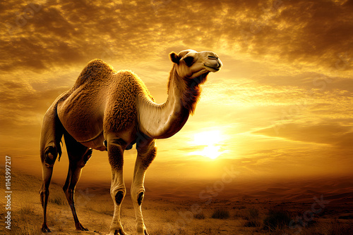 Majestic Desert Wanderer: The Camel's Enigmatic Journey Through Time photo