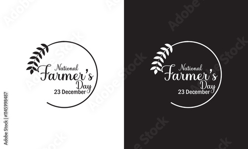 Happy Farmer day kisan diwas 23 december. Vector illustration. isolated on white and black background. EPS 10